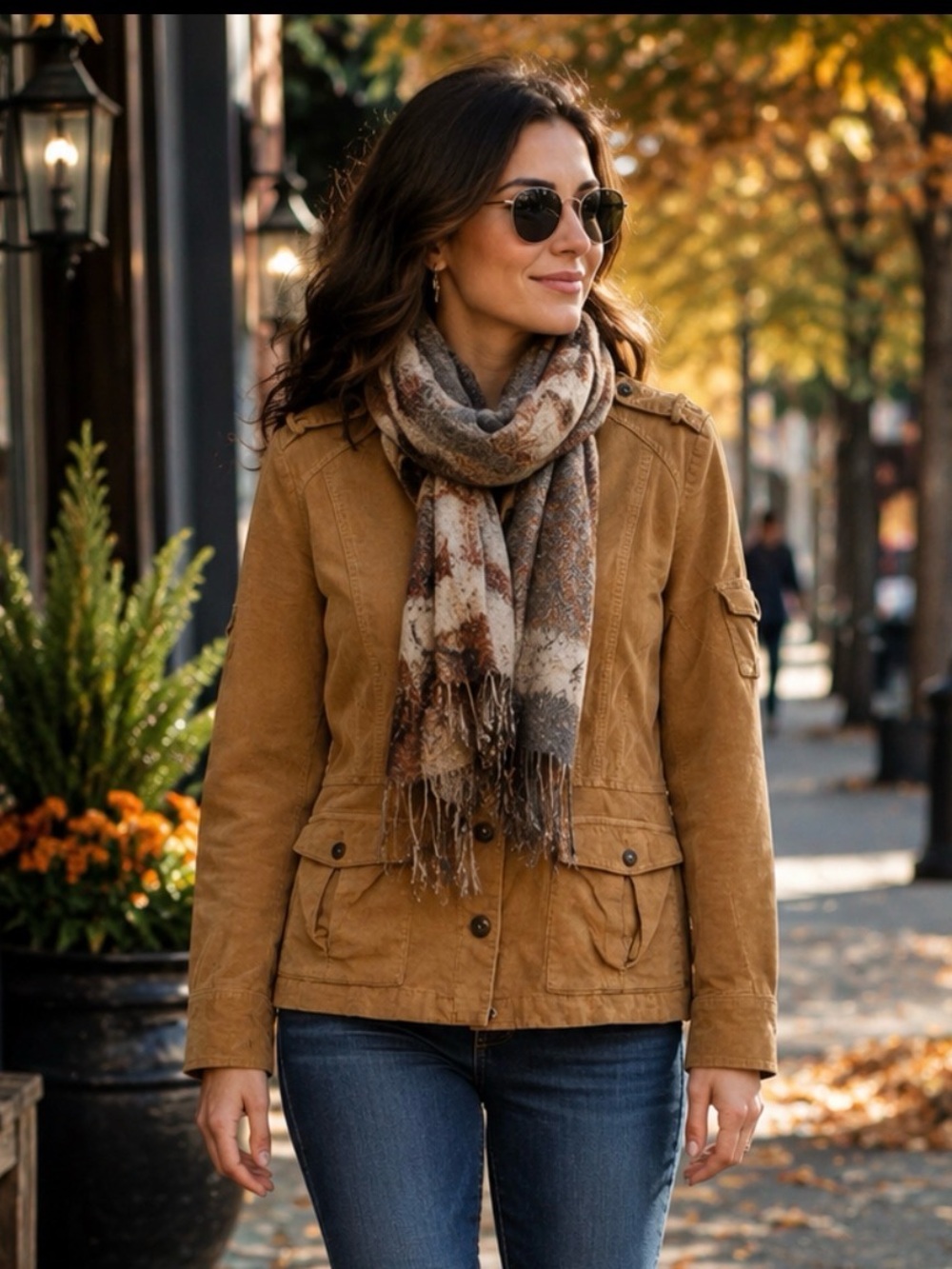 Calvin Klein Jeans Corduroy Military Utility Jacket – Women’s XL – Camel Brown